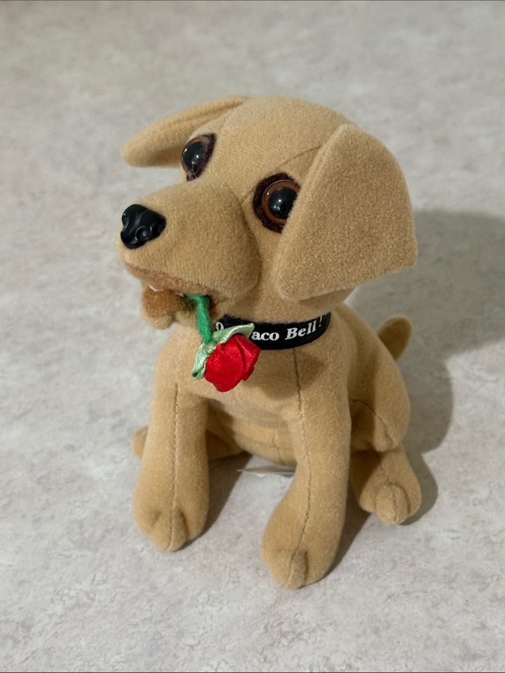 Taco Bell Plush Dog with Red Rose